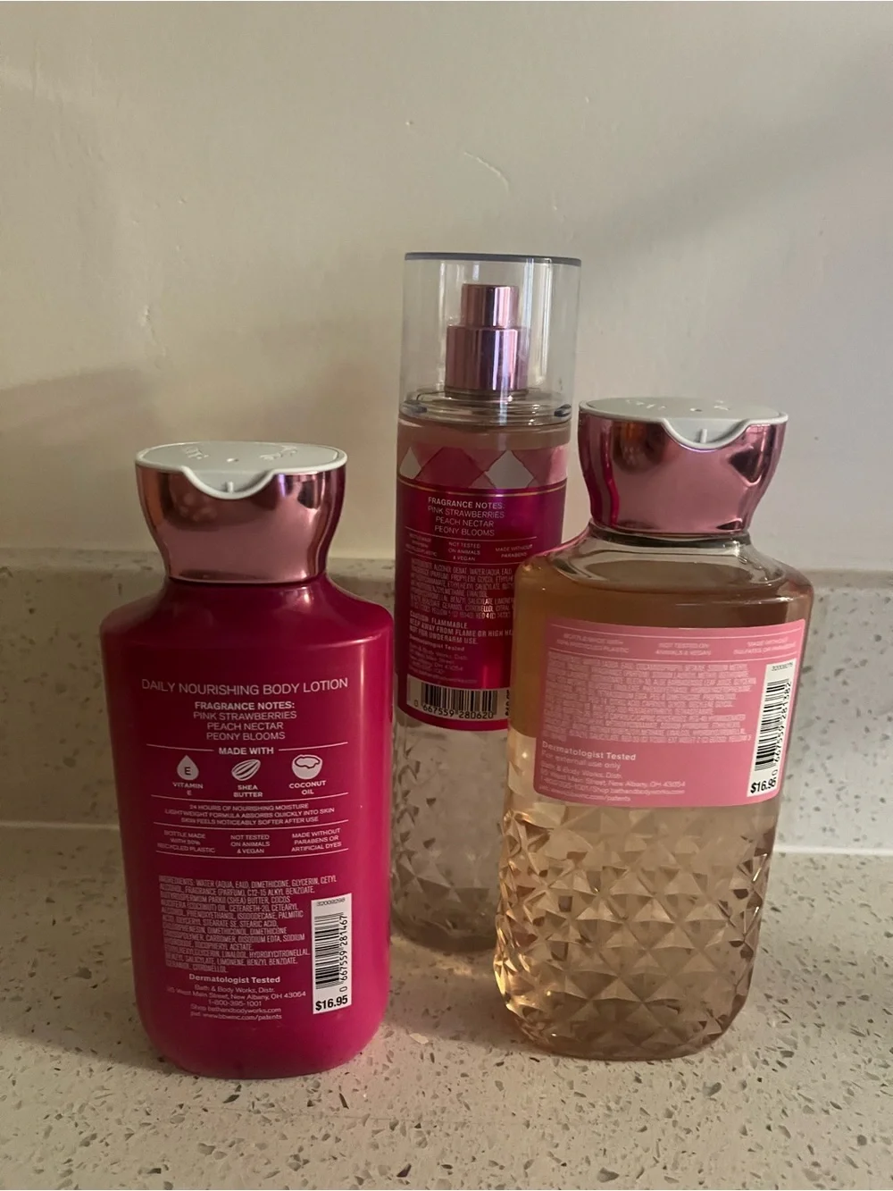 Bath & Body Works Gingham Gorgeous Body Care Trio — Rose Pink